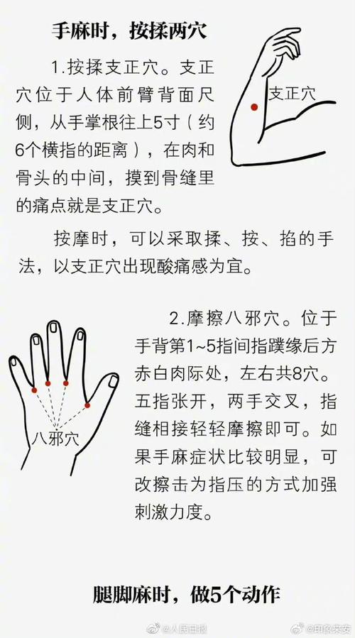 手脚发麻按摩什么穴位