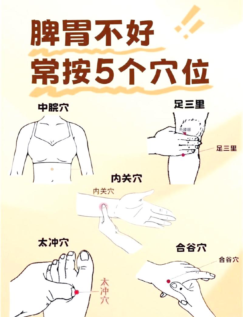 慢性胃炎穴位按摩图