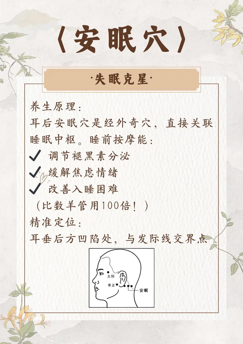 人体穴位治疗睡眠的