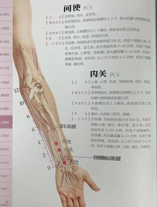 按压哪个内关穴位图